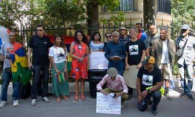Mauritian diaspora protests outside India embassy over Agalega