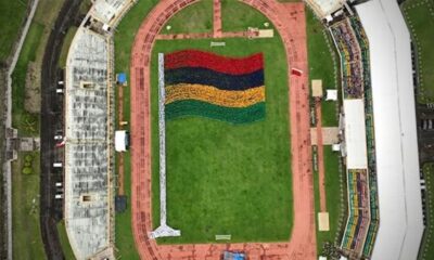 Mauritius sets World Record for 'largest human image of a waving national flag'