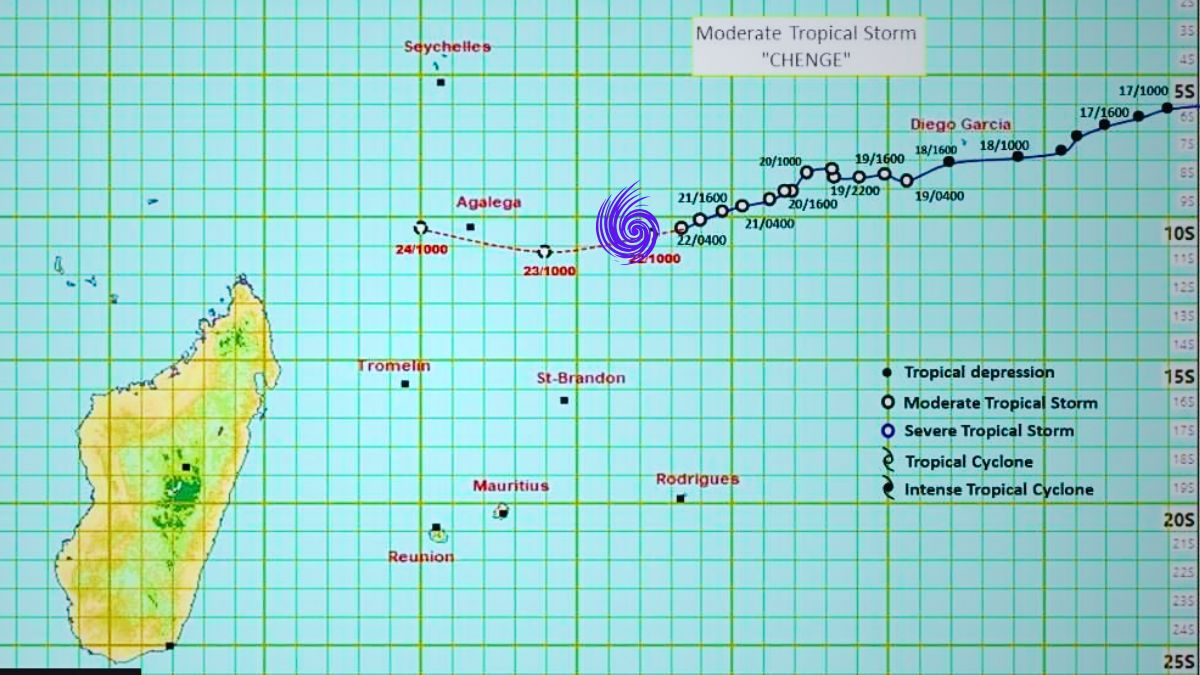 Severe Tropical Storm 'Chenge' Poses 'Potential Threat' to Agalega