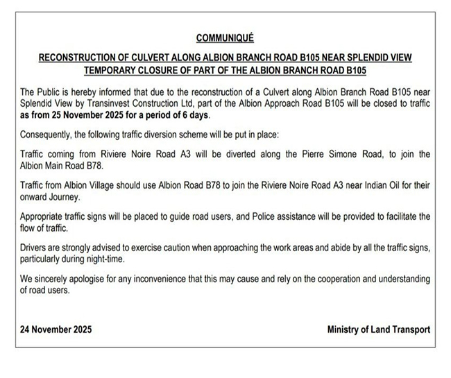 6-Day Closure Hits Albion Branch Road B105 for Vital Culvert Rebuild