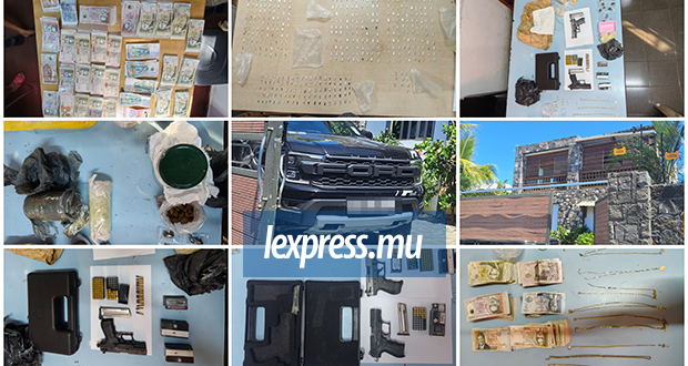 Police Seize Rs 12 Million Heroin Haul and Weapons in Roche-Terre Raid Police Seize Rs 12 Million Heroin Haul and Weapons in Roche-Terre Raid