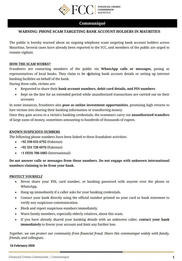 FCC Issues Urgent Alert as 3 International Phone Numbers Lead Whatsapp Scam FCC Issues Urgent Alert as 3 International Phone Numbers Lead Whatsapp Scam