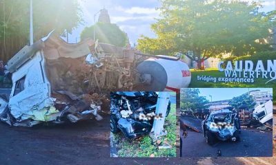 3 Vehicles Involved In Major Crash Causing Traffic Jam at Busy Caudan Roundabout