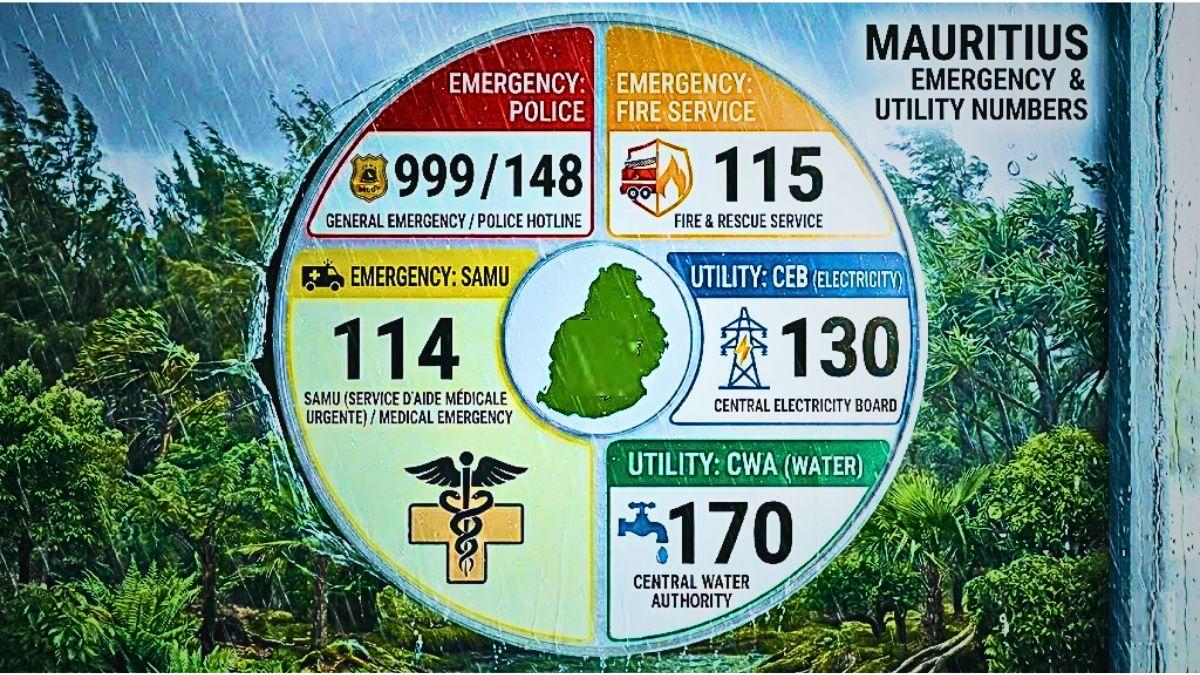 Authorities Provide 5 Essential Emergency Numbers As Heavy Storms Threaten Mauritius